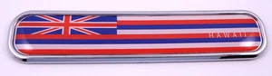 Hawaii flag Chrome Emblem 3D auto Decal Sticker car bike boat 5.3" - Imagen 1 de 2