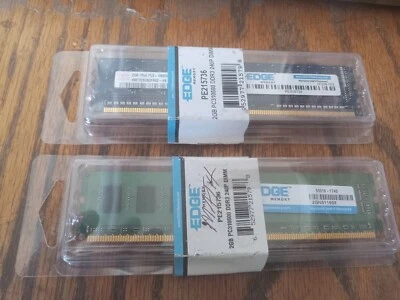 [2] Two 2GB EDGE Memory 2 GB PC310600 DDR3 240P DIMM - Image 1 of 2