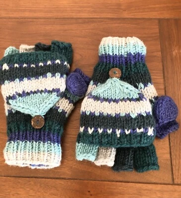 Yeti 100% Wool Fingerless Gloves Fleece Lined - Image 1 of 4