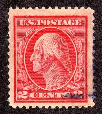 US # 406 (1912) 2c - Used; Grade: VF/XF - Washington - Image 1 of 2
