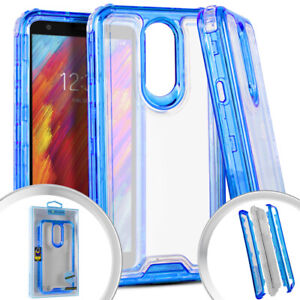 LG TRIBUTE ROYAL Transparent Clear Hybrid Rubber Shockproof Armor Case Cover