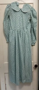 unfinished handmade vintage style green prairie dress size xs/small (no zipper) - Picture 1 of 7