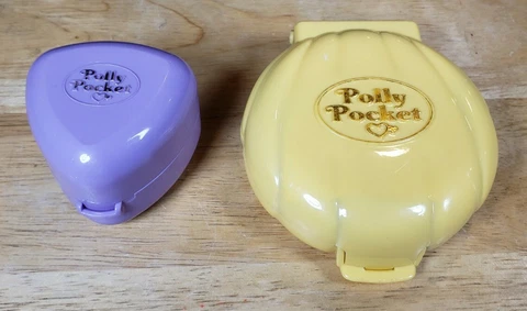 Vintage 1989 & 1991 🔥 Polly Pocket Lot of 2 Compacts **READ** Cover