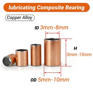SF-1 Self-lubricating Composite Bearing Bushing Sleeve ID 3mm-8mm Copper Alloy - Picture 1 of 5