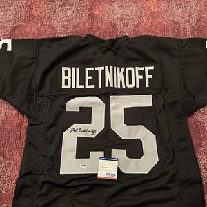 Fred Biletnikoff Signed Oakland Raiders Black Jersey #25 PSA/DNA COA - Picture 1 of 4