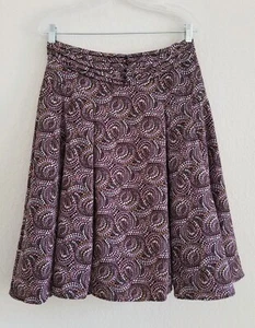 Falda de mujer Mary McFadden Collection talla 6 rosa punto negro estampado forrado de llamaradas - Imagen 1 de 7