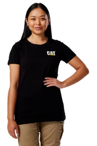 CAT Caterpillar Trademark Women's Black T-Shirt Size Large - Picture 1 of 6