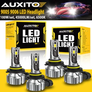 AUXITO Combo 4 9005 + 9006 LED Headlight Kit Bulbs High Low Beam White 80000LM - Picture 1 of 16