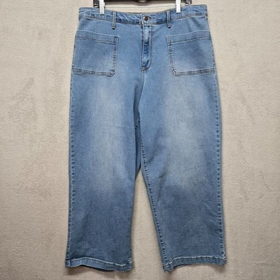 Pantalones de mezclilla para mujer Energie 21 pierna ancha tobillo City Street de gran tamaño informal Foto 1 de 4