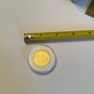 2003 Gold-Plated Arkansas State Quarter Uncirculated 25C Coin - Image 1 of 2