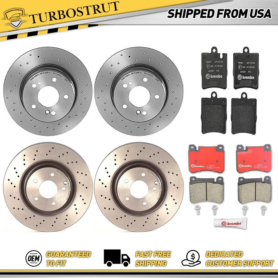 Оригинальный комплект передних задних тормозных колодок Brembo подходит для Mercedes-Benz C320 2004-2005 - Изображение 1 из 4