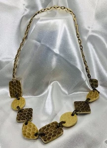 Chicos Necklace Chunky Chain Artsy Eclectic Boho Honeycomb Bead Statement Piece - Picture 1 of 3