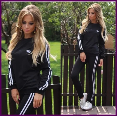 Conjunto de 2 Piezas Mujeres Sexy Mujer Ocio Conjunto de 2 Piezas Mujeres Estampado Rayas Deportes Foto 1 de 4