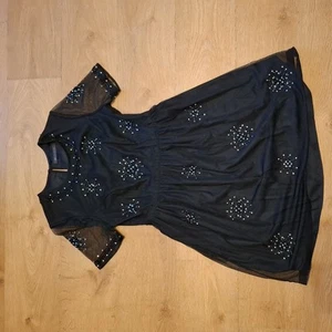 M&S Dress Age 10 years black mesh overlay - Picture 1 of 2