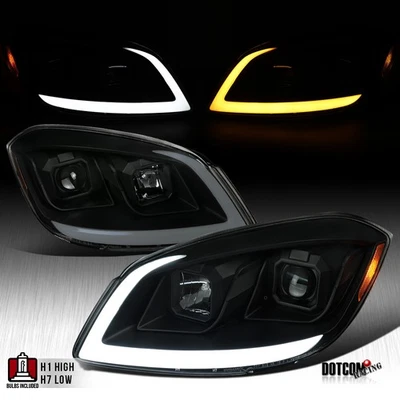 Fit 2005-2010 Cobalt 07-09 Pontiac G5 Smoke Black LED Tube Projector Headlights - Image 1 of 4