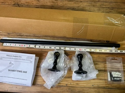 NUEVO Toallero Pottery Barn Sussex Negro 24" con Herrajes COMPLETO Foto 1 de 4