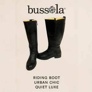 Bussola Black Leather Boots Sz 8.5 “Trapani” Equestrian / Moto Style, EU39 - Picture 1 of 10