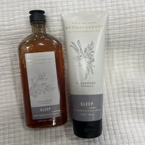 2* BATH & BODY WORKS AROMATHERAPIE SCHLAF ZEDERNHOLZ VANILLE KÖRPERCREME & SCHAUMGEL - Bild 1 von 2