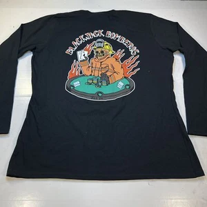 NEW BLACKJACK BOMBEROS FIRE DEPT FIREFIGHTER TEE T SHIRT Womens XL sugar skull  - Picture 1 of 5