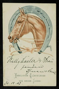 GERMANY 1061-Herzlighen Glügkwunsgh Zum neuen Jahre ( (Undivided Back 1901-1907) - Picture 1 of 2