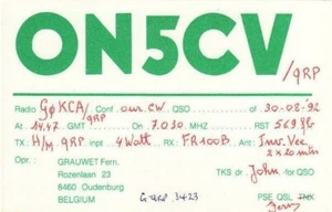 Belgian Amateur Radio QSL Card Belgium ON5CV Oudenburg - Picture 1 of 1