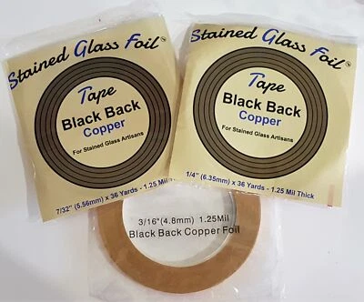 1x Black back Copper foil for stained glass, leadlight supplies 7/32-1/4-or 3/16 - image 1 of 4