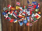 LOT OF 80ish VINTAGE COUNTRY FLAGS - 12" LONG - Miniature Flag Decor State