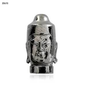 Buddha Charm Oxidized Vintage Look Spacer Finding 925 Sterling Silver - Picture 1 of 4