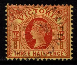 Victoria 1901 1910 QV 1½d Three Halfpence perf 12 x 12½ SG386 Used Gisborne CDS - Picture 1 of 1