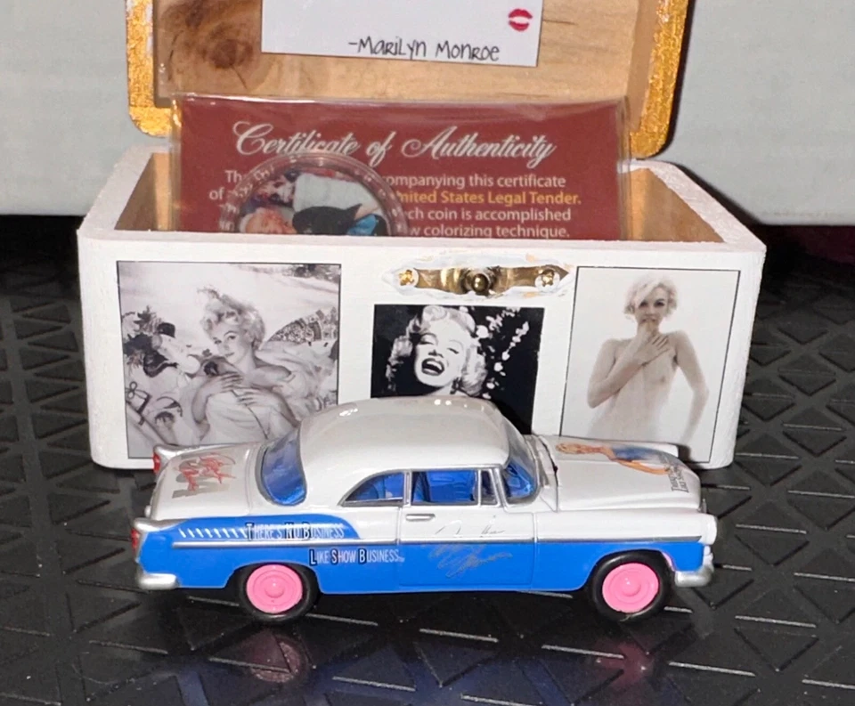Marilyn Monroe Tribute 1954 Chrysler 300c Custom 1 of 1 die cast w Box & Coin - Image 1 of 4