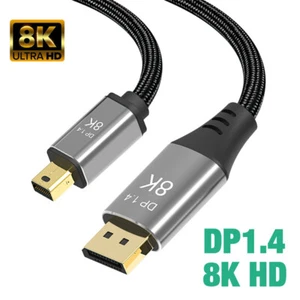 Mini DP to DP 1.4 Cable 8K@60Hz Bi-Directional DisplayPort Cord MacBook Monitor - Picture 1 of 11