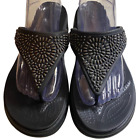 CROCS Women’s "Monterey Diamante" Wedge, Flip Flop Sandal, Size 10. Black