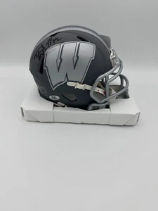 Mini casco de velocidad de pizarra firmado por TJ Watt Wisconsin Badgers Riddell certificado de autenticidad/hologramas - Imagen 1 de 1