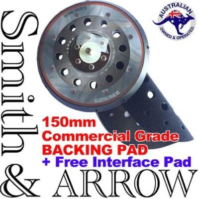 BACKING PAD 150mm 6" HOOK AND LOOP SANDING DISCS ORBITAL SANDER PLATE INTERFACE - image 1 of 4