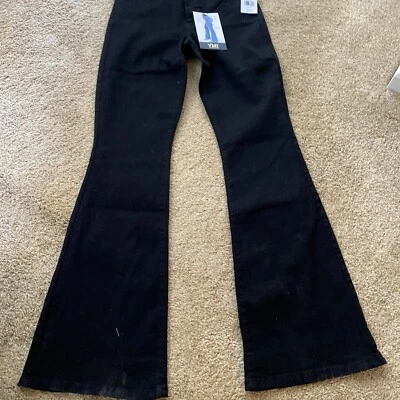 YMI Womens Black Denim Jeans Size 5/33 Flare Wide Leg - Image 1 of 4