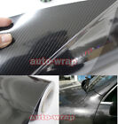 12" x 60" - Cool Car Glossy Mirror 5D Carbon Fiber Vinyl Wrap Sticker Black HD