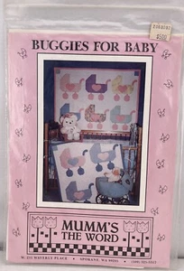 Vintage Buggys für Baby Quilt Muster Wandbehang Krippe Quilt Mumm's the Word 1989 - Bild 1 von 2