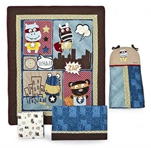 CRIB SIZE COCALO Superhero Pals VALANCE, DIAPER STACKER,  SHEET, COMFORTER - Picture 1 of 2