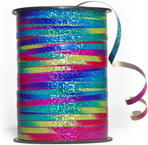 Rainbow Curling Ribbon Balloon String, 500 Yards Metallic Shiny Curling Ribbon, - Picture 1 of 7