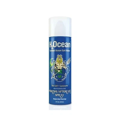 H2OCEAN PIERCING CUIDADO POSTERIOR SPRAY SAL MARINA LISOZIMA ESTÉRIL 4FL OZ AZUL NATURAL Foto 1 de 3