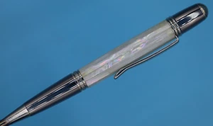 Sierra Ballpoint Pen in Chrome and Stainless Steel Finish with Abalone Shell MOP - Picture 1 of 9