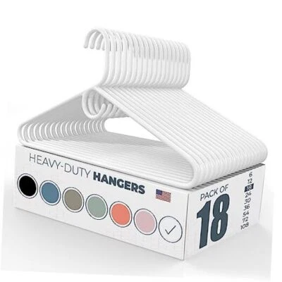 美国制造重型塑料衣架散装,20 30 50 100 包  — 第 1/4 张图片