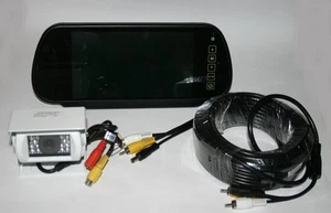 Sistema de monitor de espejo y cámara de visión trasera blanca para autocaravana o camioneta - Imagen 1 de 4