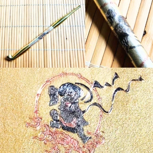 Japanische Kiseru Pfeife 18,5cm Messing Tabakpfeife Smoking Pipe Raijin Electroformed Art - Bild 1 von 6