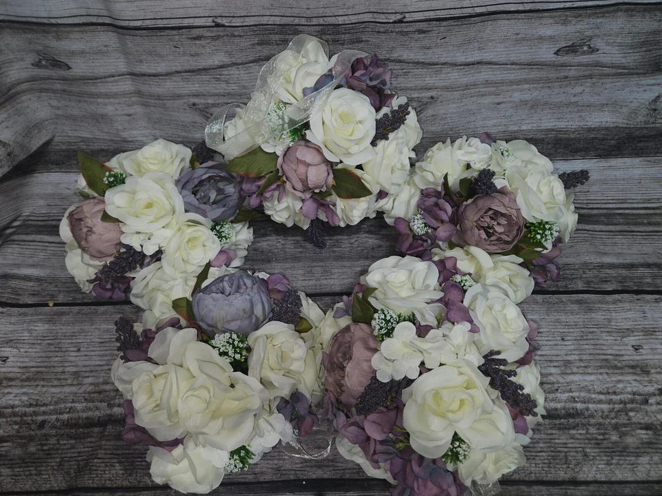 5 Centros de Mesa de Boda, Centro de Recepción Floral, Estilo Vintage, Púrpura Foto 1 de 4
