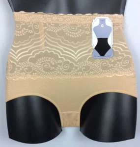 NWT Cotton Heavenly Secrets Shapewear High Waist Control Brief Nude Beige 4120 - Picture 1 of 12