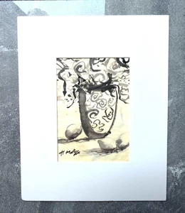 Matisse Original signed ink on paper painting, mounted with backing board - Picture 1 of 6