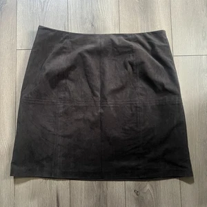 J. Jill Skirt Aline Faux Suede Lined Womens Size 14 Walnut Brown - Picture 1 of 3