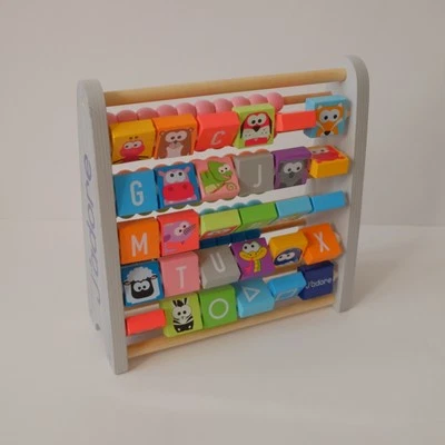 Juguetes de madera J’adore juguete giratorio bloque alfabeto - aprendizaje educativo de animales y letras Foto 1 de 4