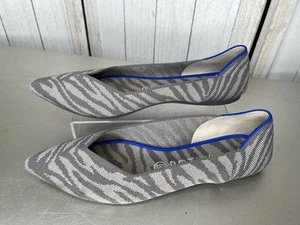 Rothy’s The Point Gray Zebra Pointed Ballet Flats Women’s Size US 8.5 Retired - Picture 1 of 7